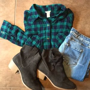 Forever 21 Green/Blue Flannel